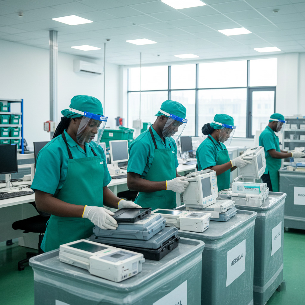 medical e-waste collection truck Kenya